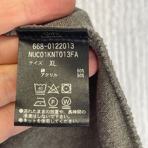 Nano Universe Gray Relaxed Crew Neck Long Sleeve Pullover T-Shirt Size XL - Picture 3 of 5